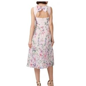 marchesa notte pink floral pleated dress size 4